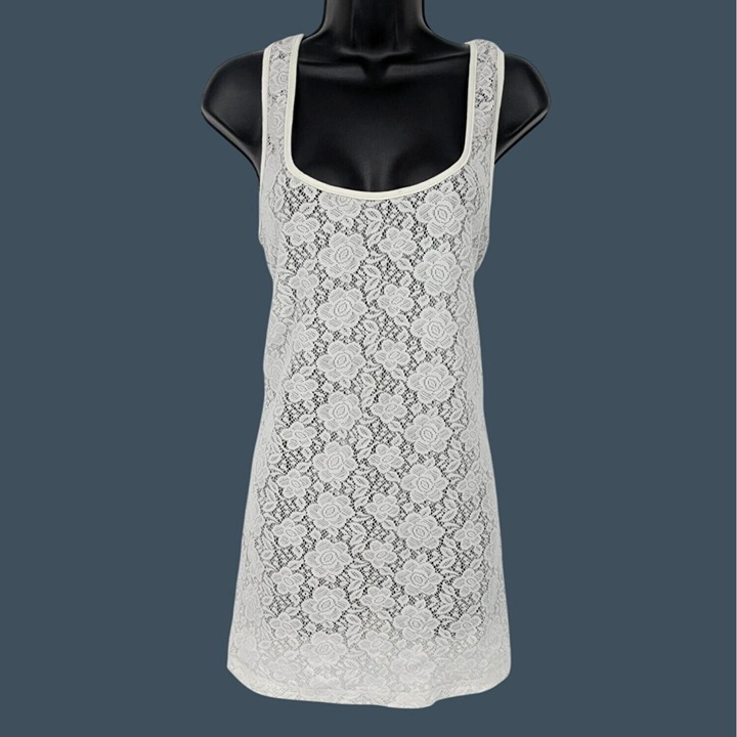Betsey Johnson Performance Tank Top Women Size M Tunic Floral Lace Cottagecore