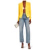 NEW L'AGENCE yellow Linen Blend Cropped Blazer Size 2