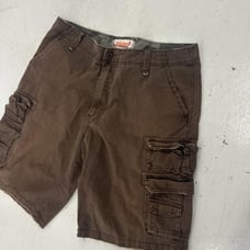 Retro Y2K Plugg Cargo Shorts - Brown, Size 36