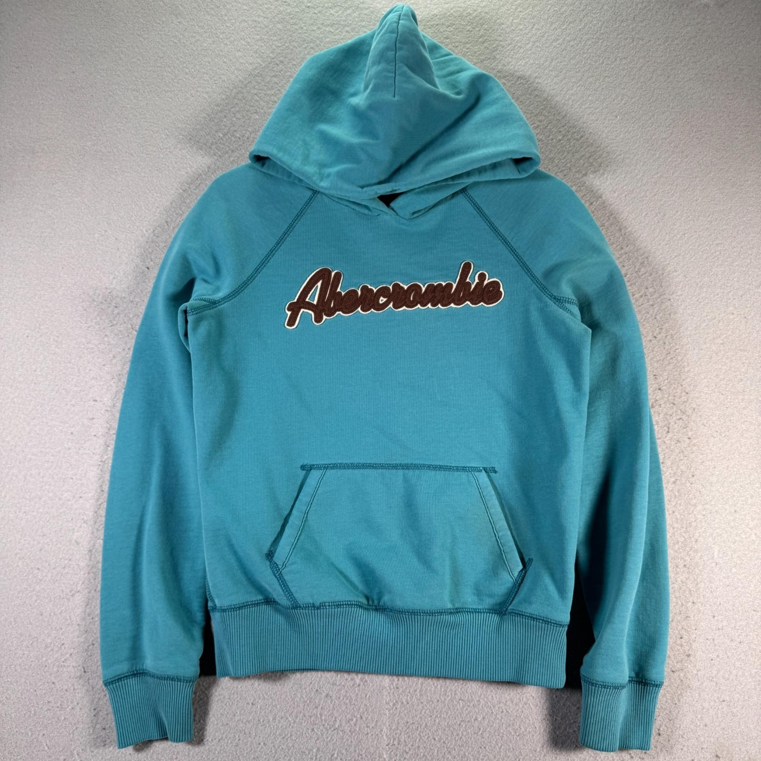 Vintage Abercrombie and Fitch Hoodie Seatshirt Womens XL Blue Surf Skate Y2K