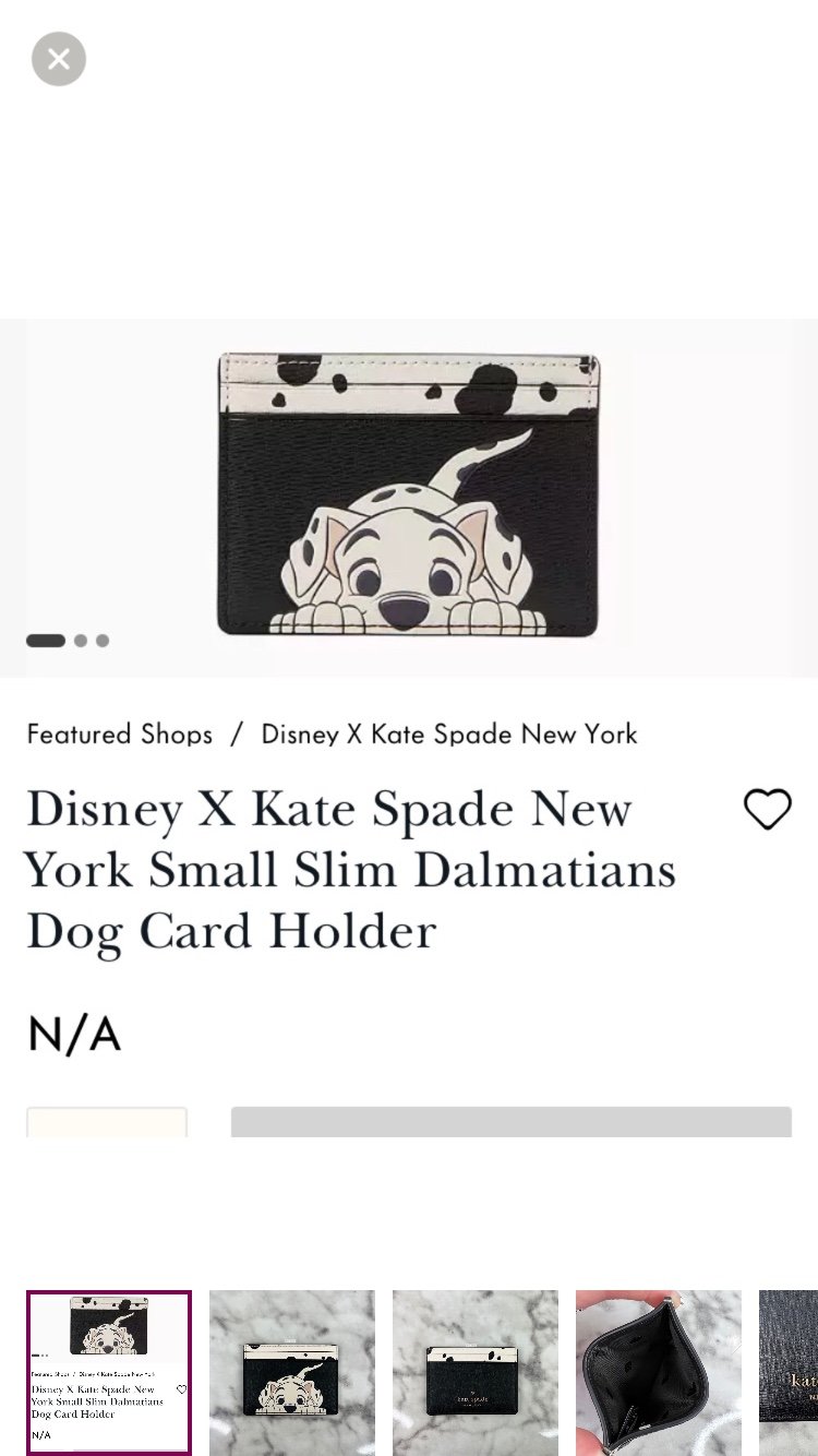 ‼️NWT‼️Disney x Kate Spade Dalmations New York Small Slim Card Case