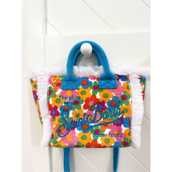 MC2 Saint Barth Flower Terry Embossed Mini Fringe Vanity Bag