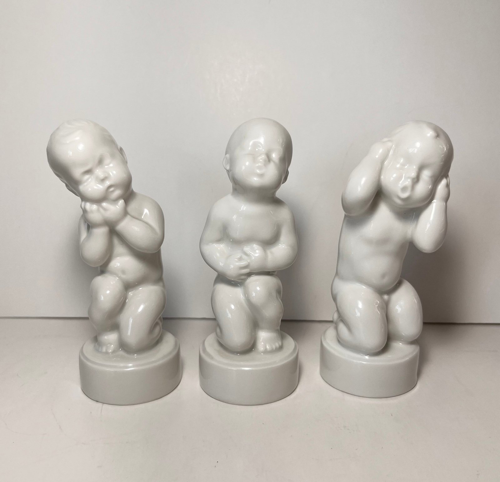 Bing & Grondahl “The Four Pains” Earache, Tummy ache & Toothache 3 Figurines