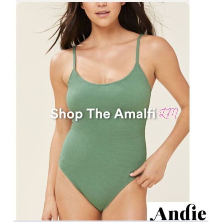 Andie Swim The Amalfi One Piece Long Torso Small Tall Ripple Sea Green