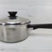 Vintage West Bend Dura-gleam Pot/Pan Set of 3 MCM Brown Handles 3 Ply Stainless