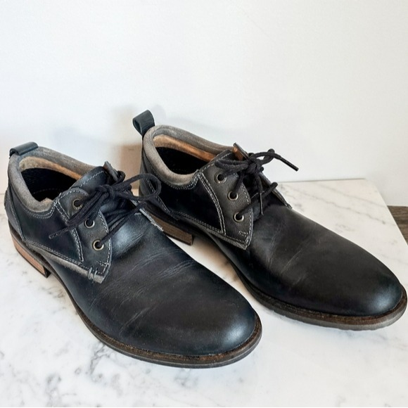 Steve Madden, Men's Gray Cherp Derby Leather Oxford Dress Shoes, Size 9 D