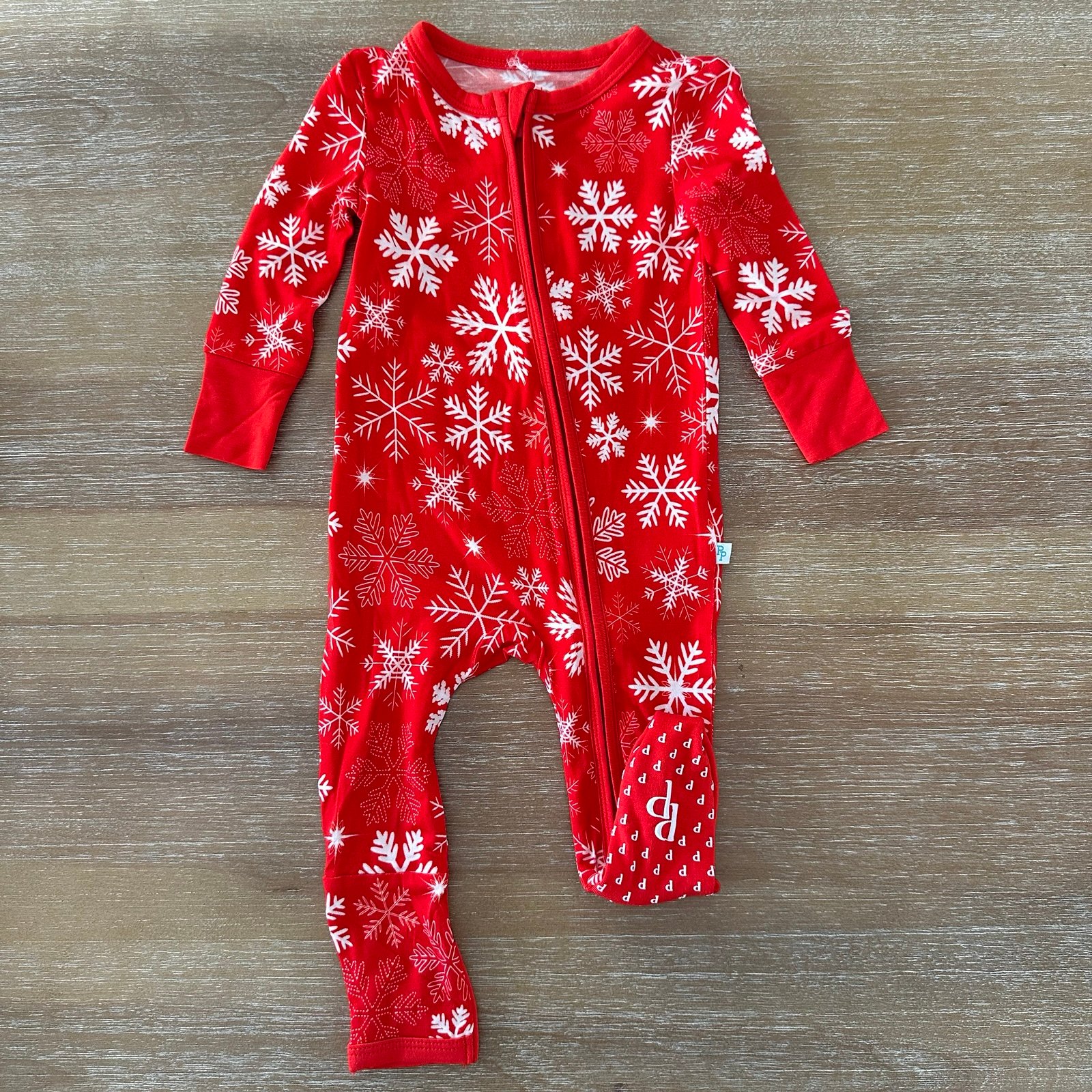 Posh Peanut Red Snowflakes Footie Pajama