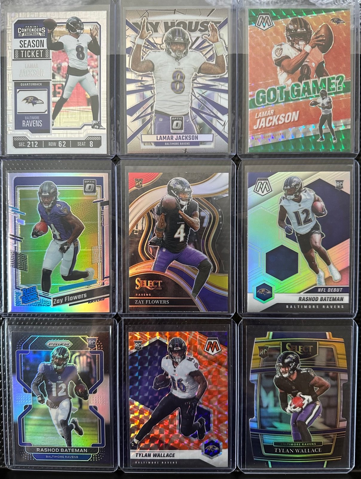 Baltimore Ravens Rookie Prizm Parallel Lot(25 cards)