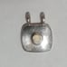 RARE Antique 10k White Gold Solid Moonstone Pearl Bezel Victorian Slider Charm