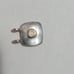 RARE Antique 10k White Gold Solid Moonstone Pearl Bezel Victorian Slider Charm