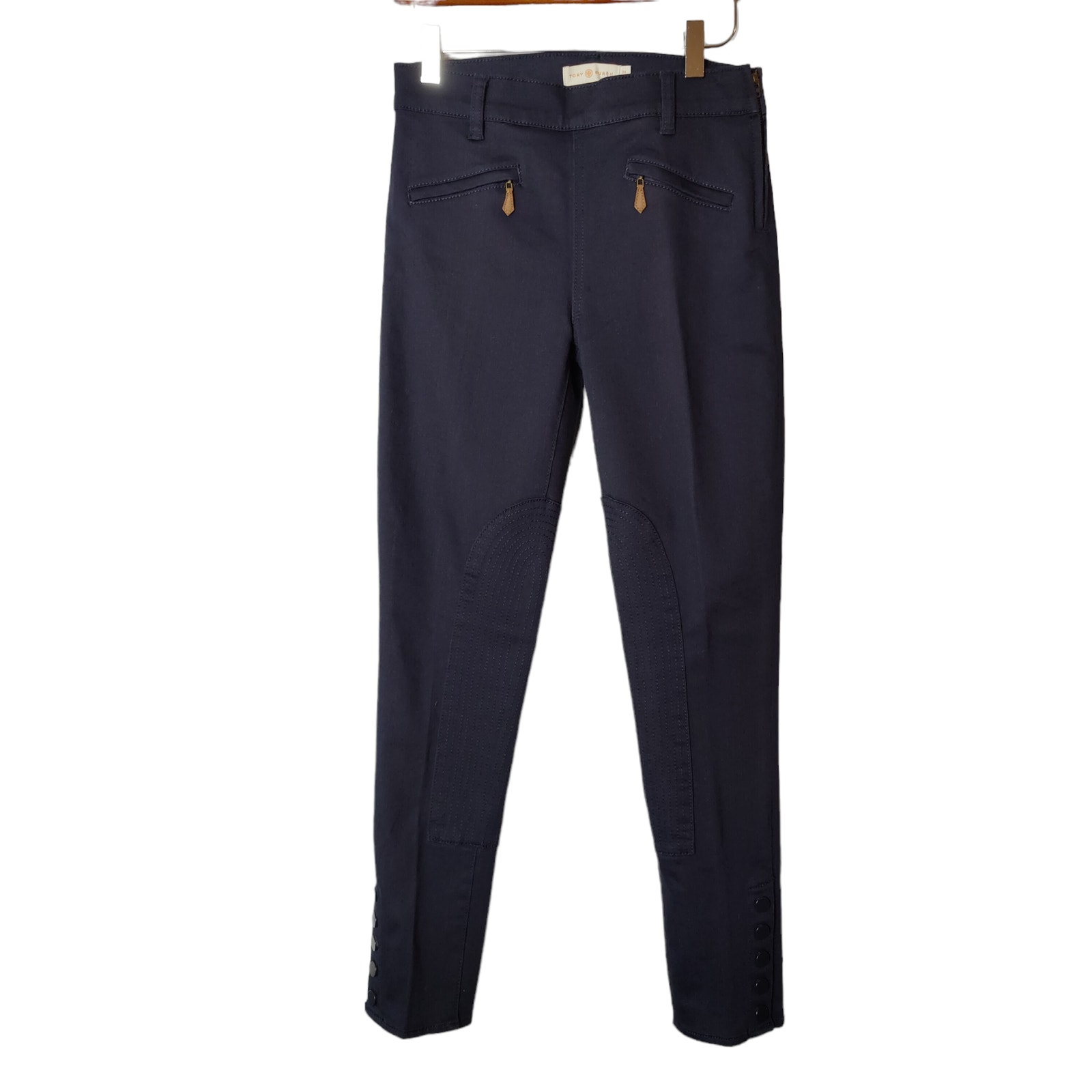 Tory Burch Women's Sz 24 Navy Blue Infinity Jodhpur Riding Pants Slim Leg