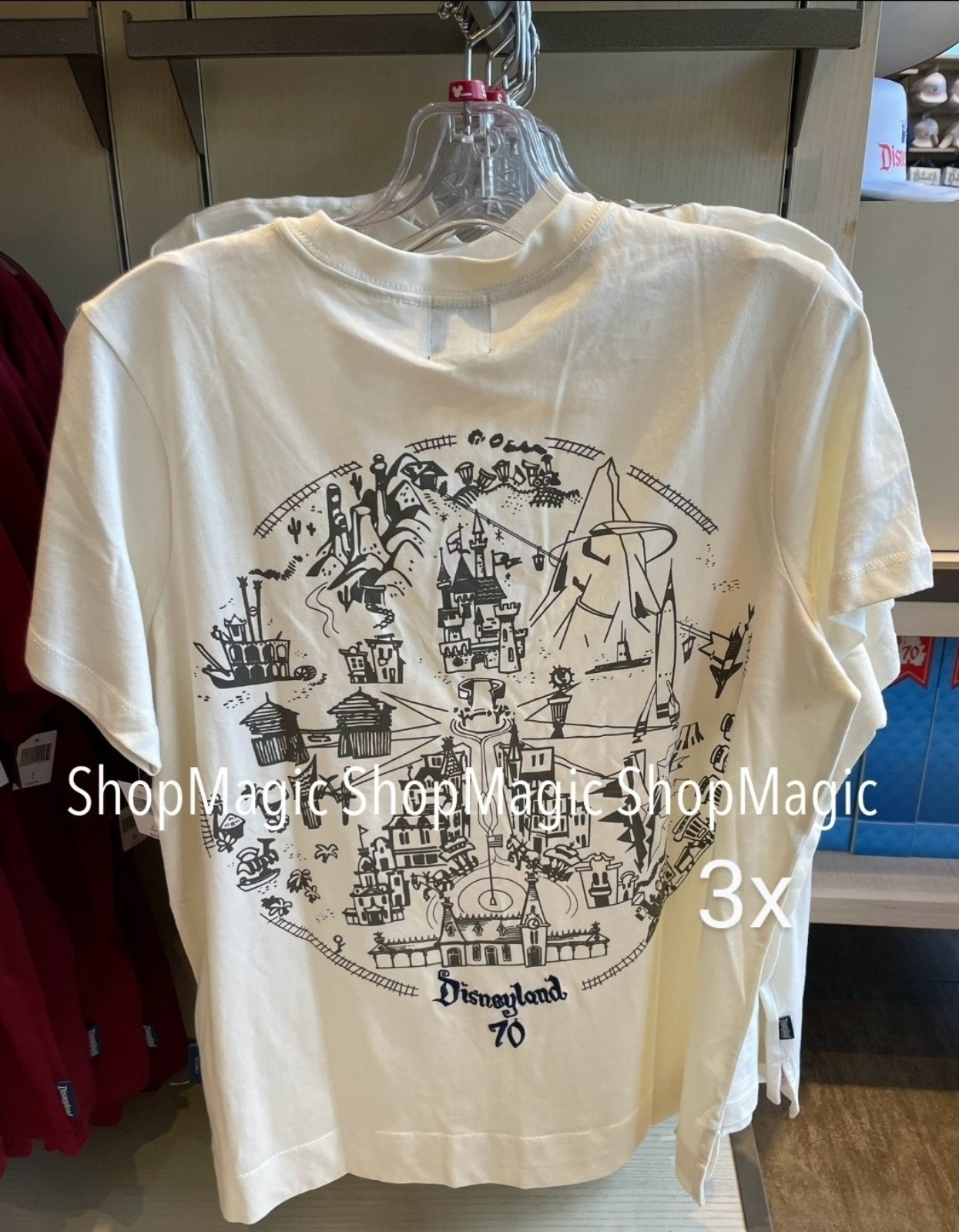 Disney Parks Disneyland 70th Anniversary Vault Collection Park Map T-Shirt