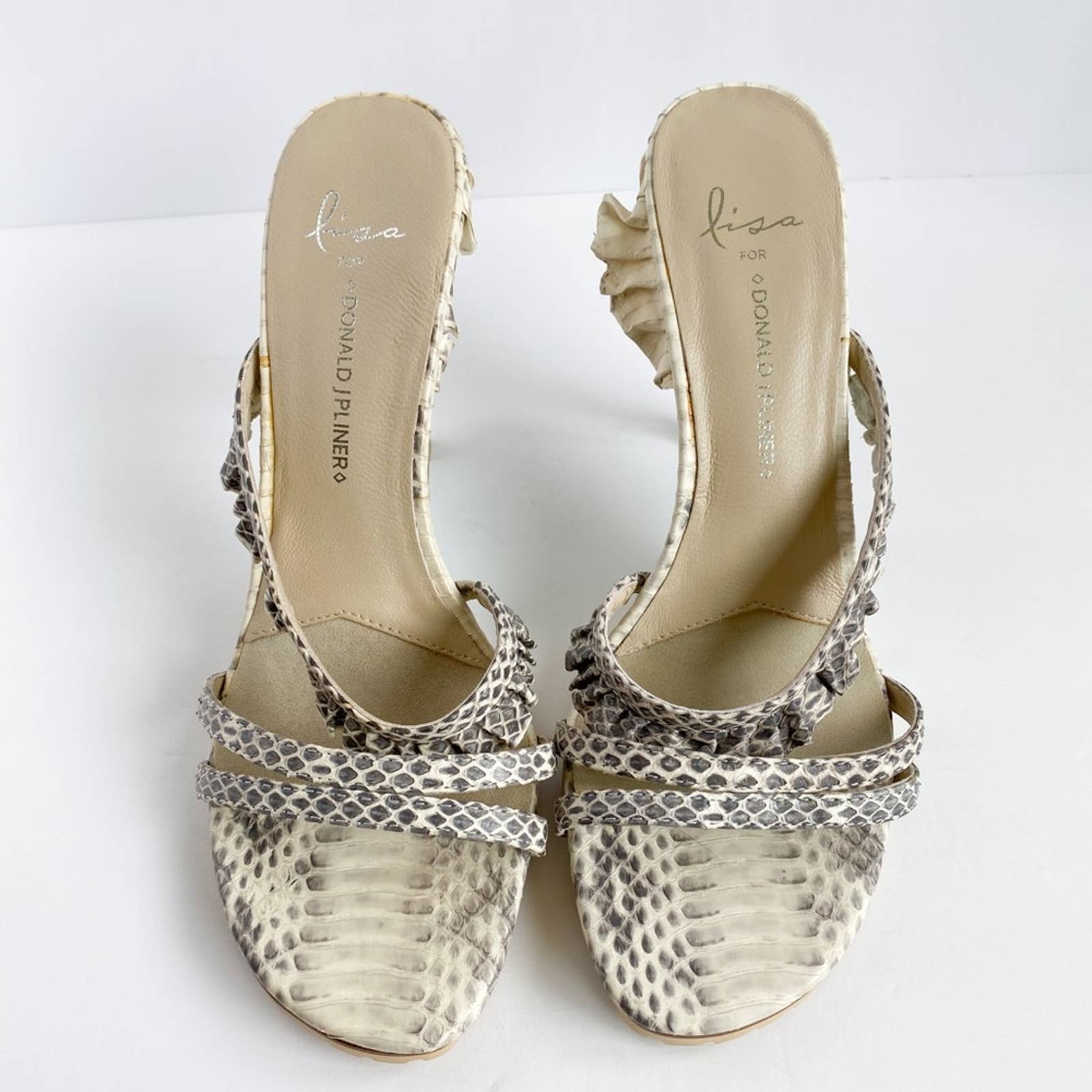 LISA for DONALD J PLINER Women's Snakeskin Lug Sole Ilsa Heeled outlet Sandals sz 8M