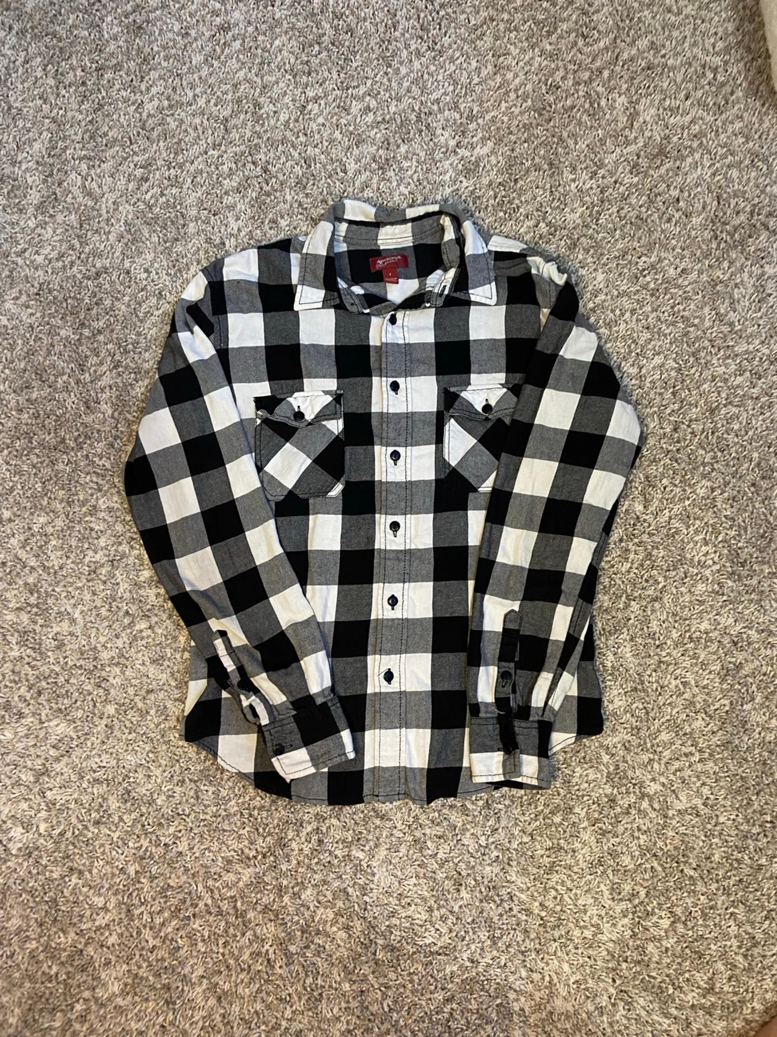 Men’s Black & White Flannel