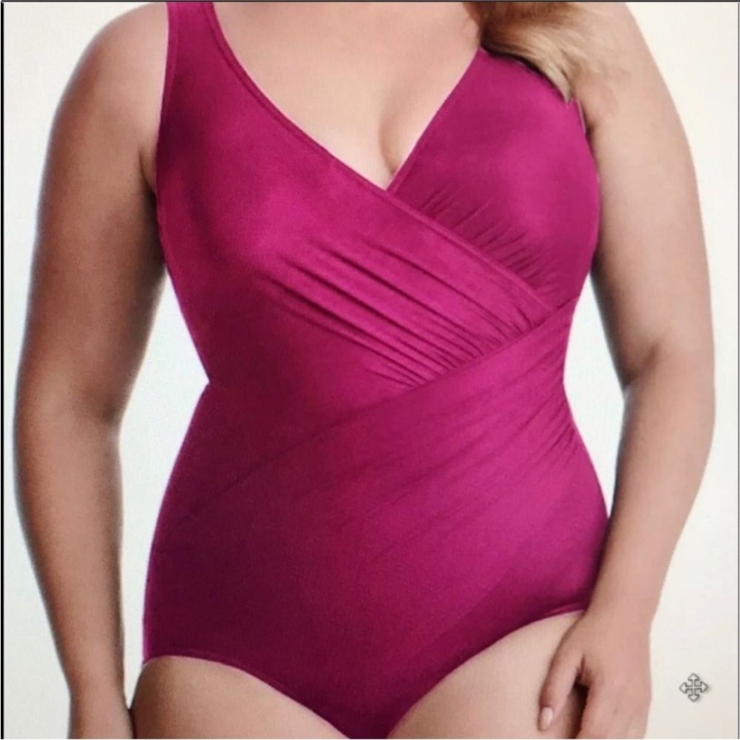 NWT Miraclesuit Solid Oceanus Wrap Swimsuit