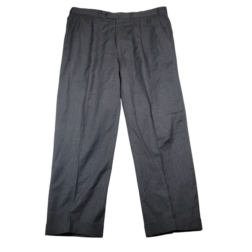 Ermenegildo Zegna Men's Pleated Wool Trousers Sz 38 Charcoal Gray