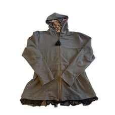Johnny was Size M Jade Jina peplum grey hoodie lined hood - EUC
