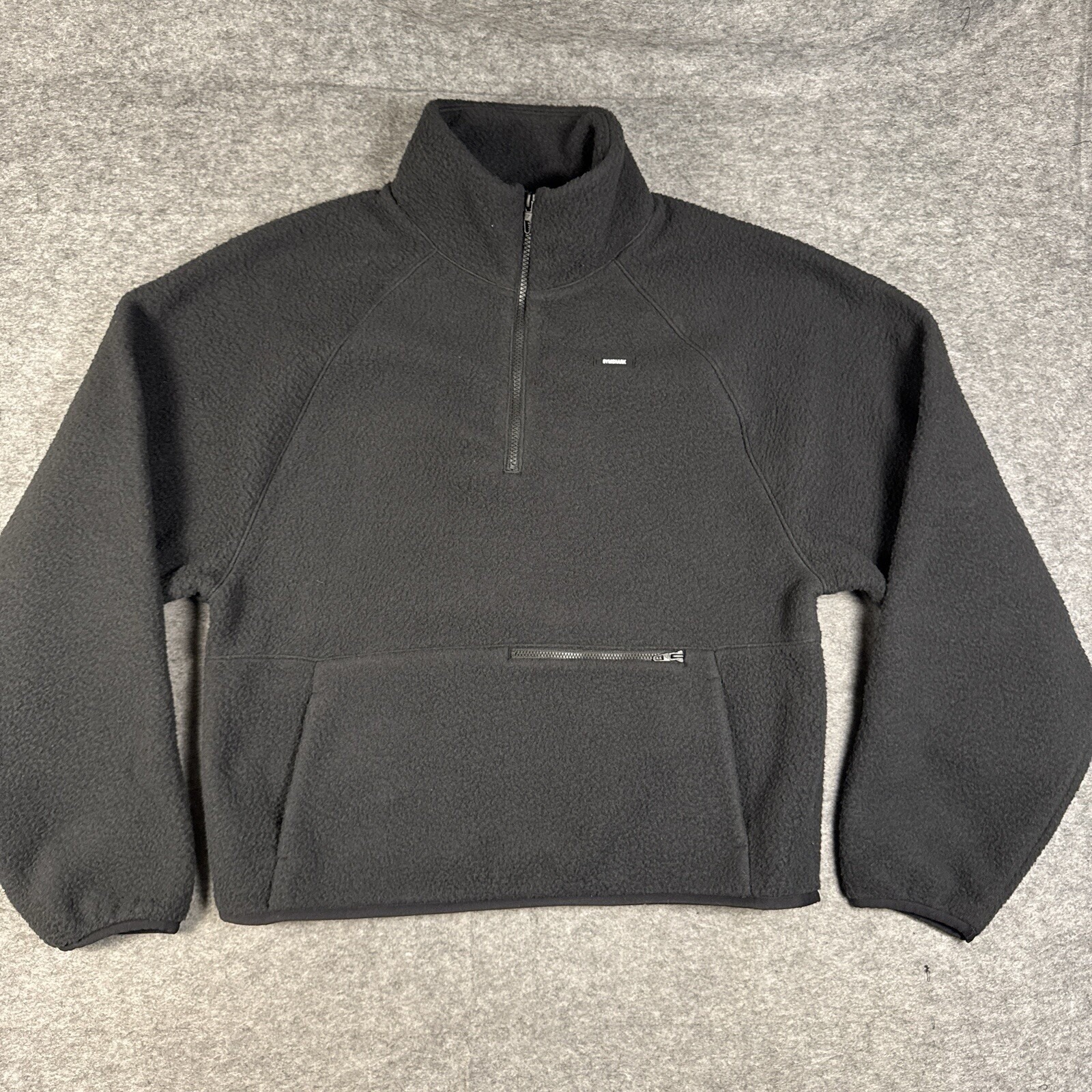 Gymshark 1/4 Zip Womens Large Black Fleece Sherpa Athleisure Workout