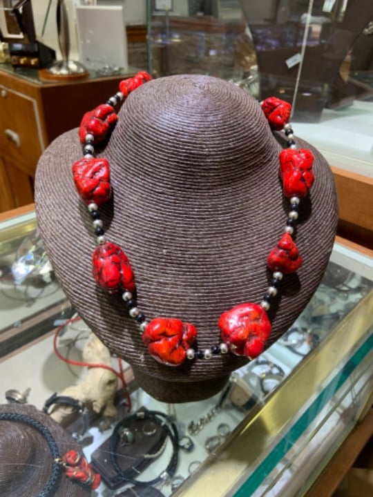 Cinnabar necklace