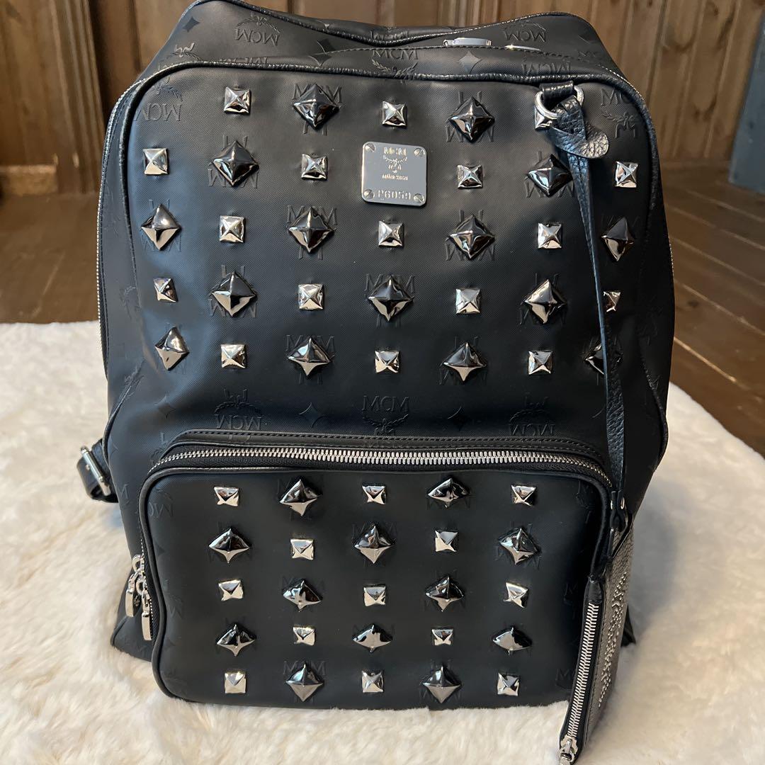 MCM Studded Black Backpack