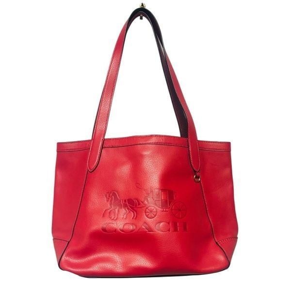 Coach Horse and Carriage Logo Medium Tote Shoulder Leather Bag C4063 Pink