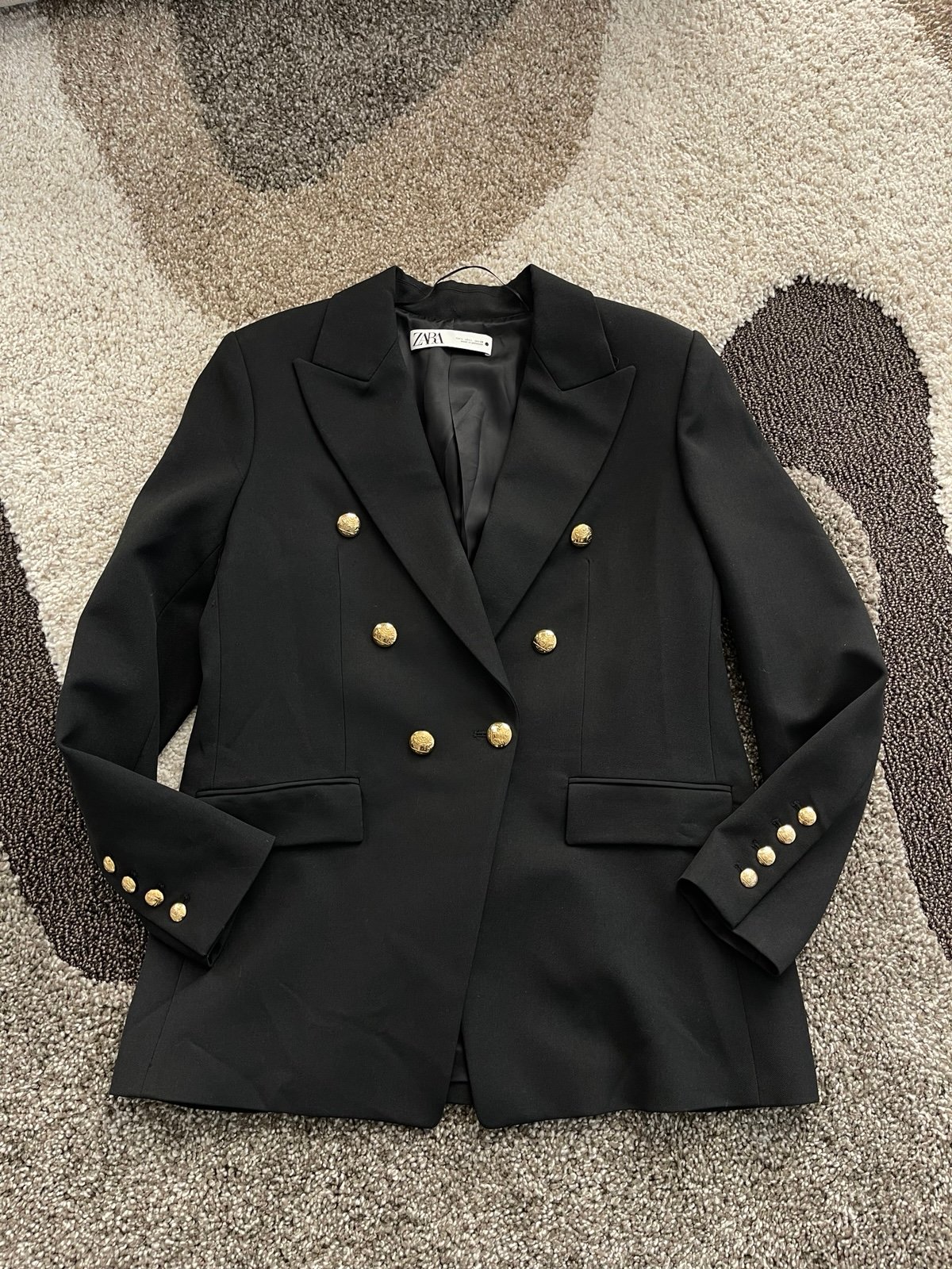 ZARA DOUBLE BREASTED BLACK BLAZER