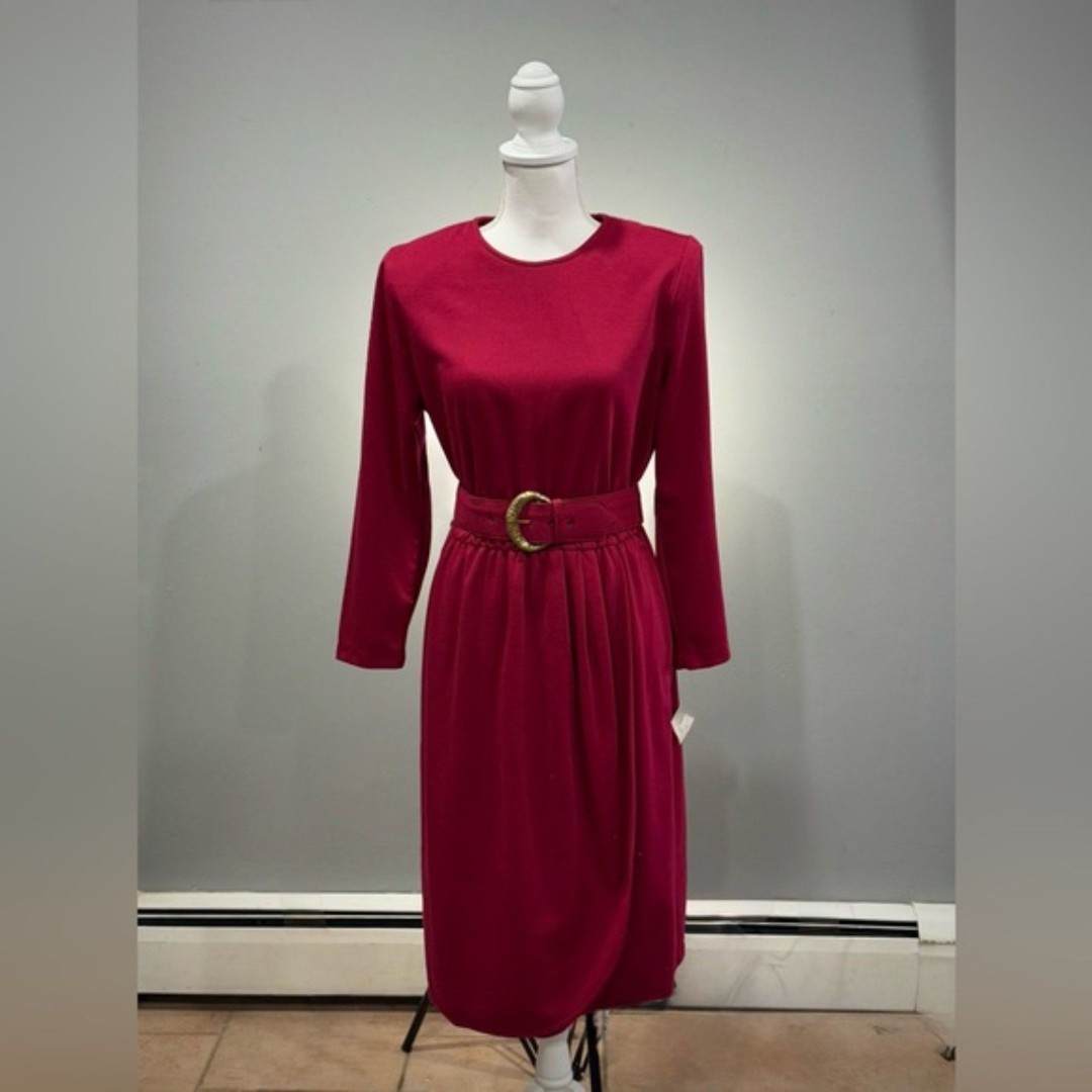 SALE! Cranberry Vintage L/S Belted Faux Wrap Dress NWT