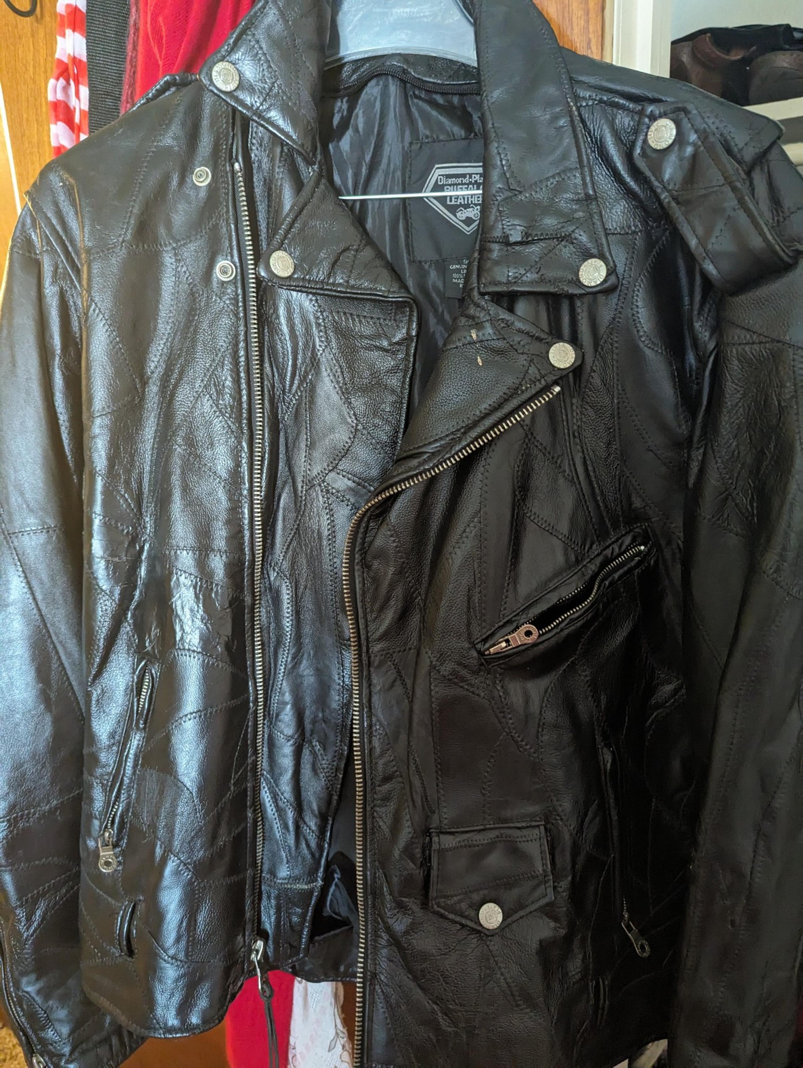 Vintage 80s Real Leather Moto Jacket 2x