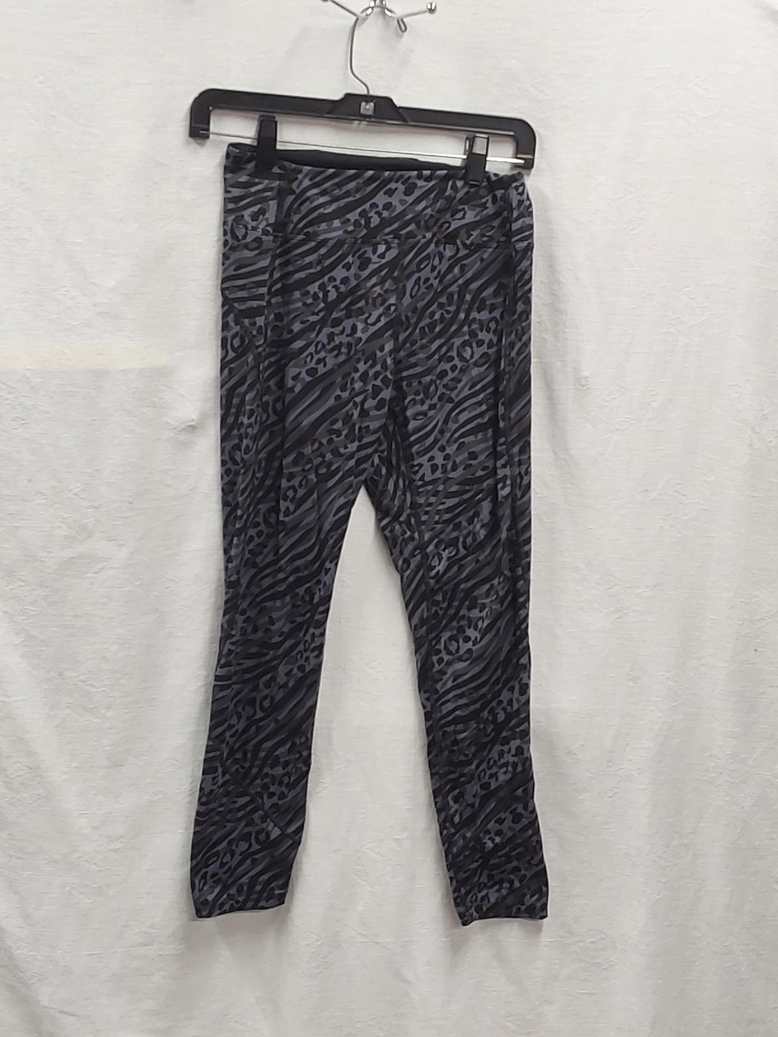 PINK Sport Womens Black/Gray Animal Print Pull On Ankle Legging Medium