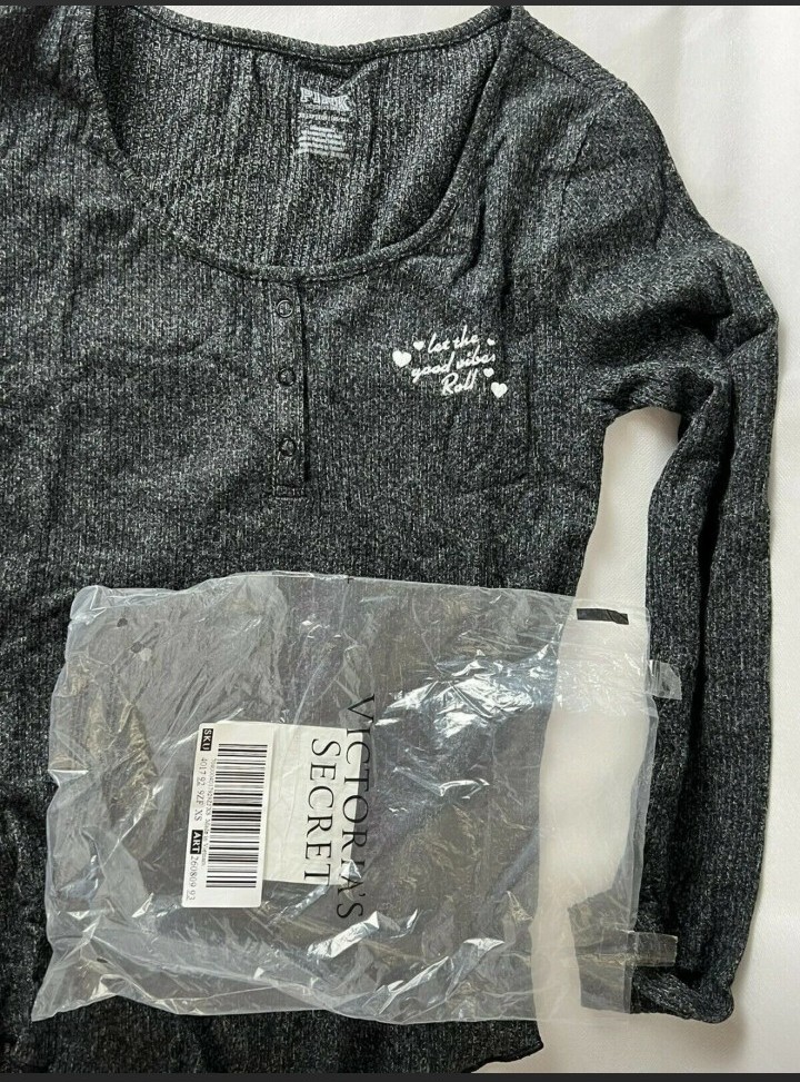 PINK victoria secret- Let the Good Vibes Roll Long Sleeve Sleep Shirt-X-Small