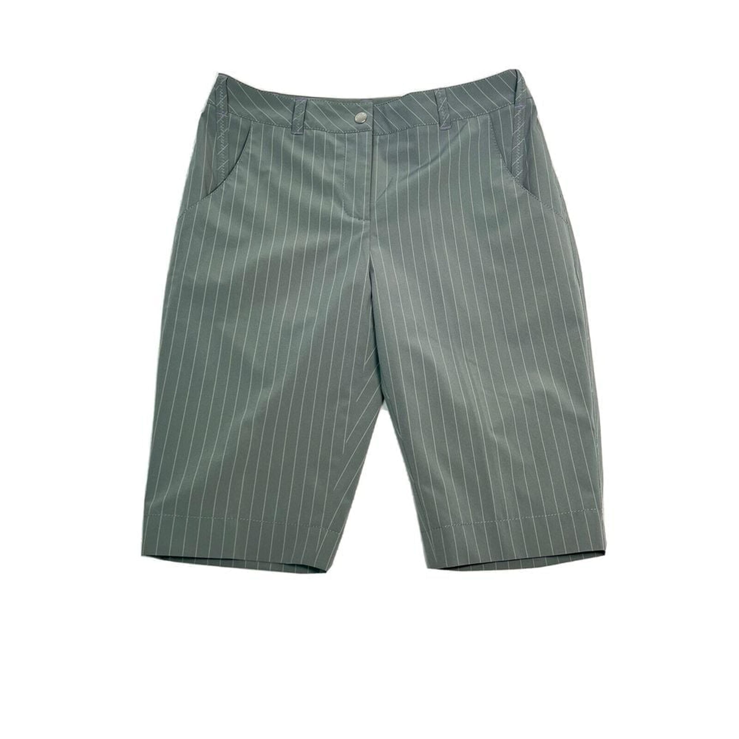 Annika Cutter & Buck Bermuda Golf Shorts Stretch Women's Sz 2 Grey Stripe (368)