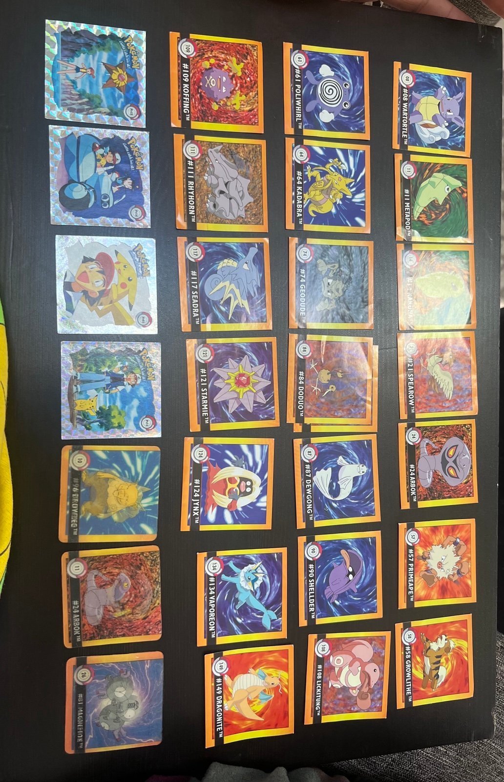 1999 Topps Pokemon stickers lot of 26 + 3 Artbox Flipz