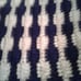 Hand made wool afghan blue and cream col