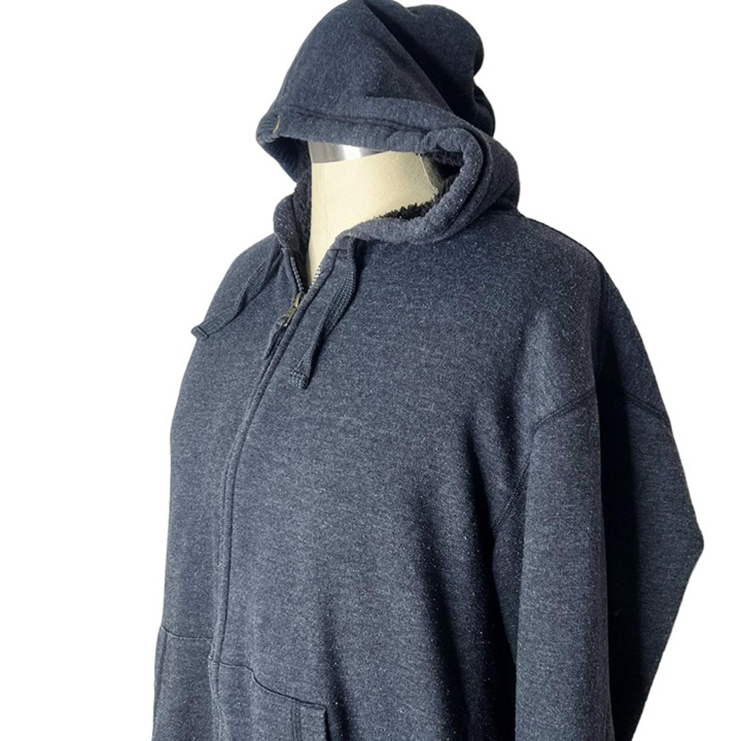Weatherproof Vintage Jacket Mens Size L Dark Grey Sherpa Lined Full Zip