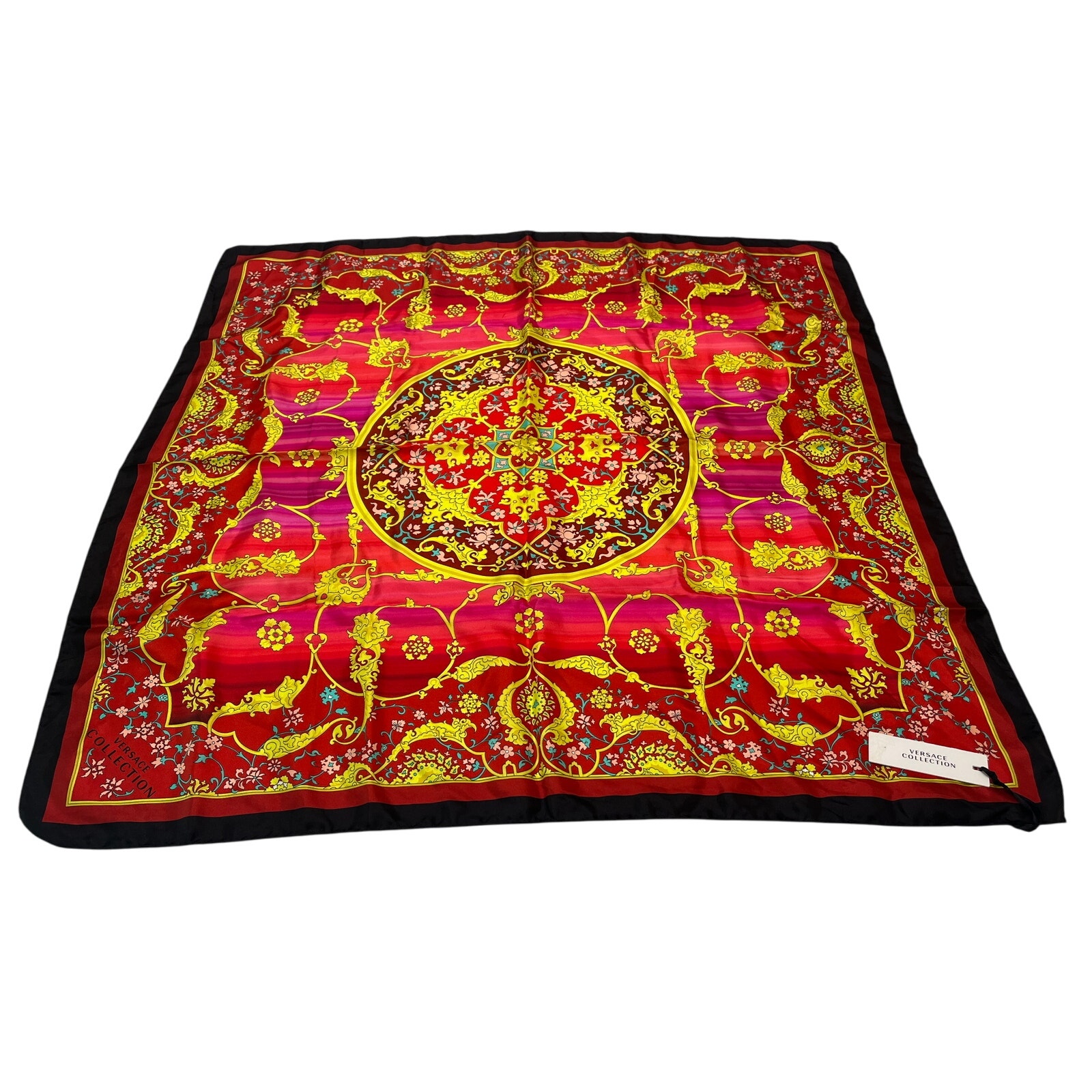 9-15(5) VERSACE Scarf Baroque Red/Gold