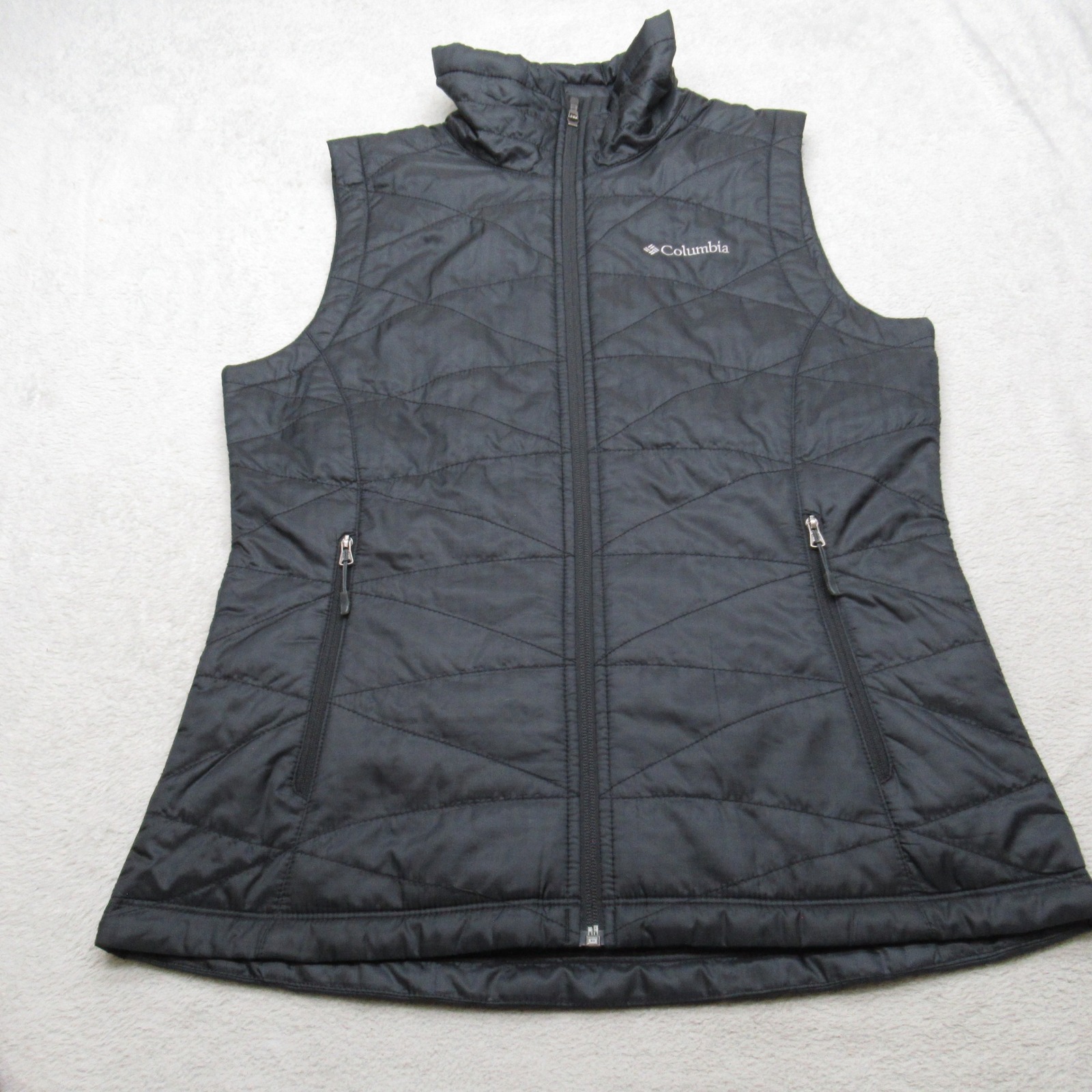 Columbia Mightly Lite III Vest Womens Medium Navy Omni-Heat Insulated Full Zip