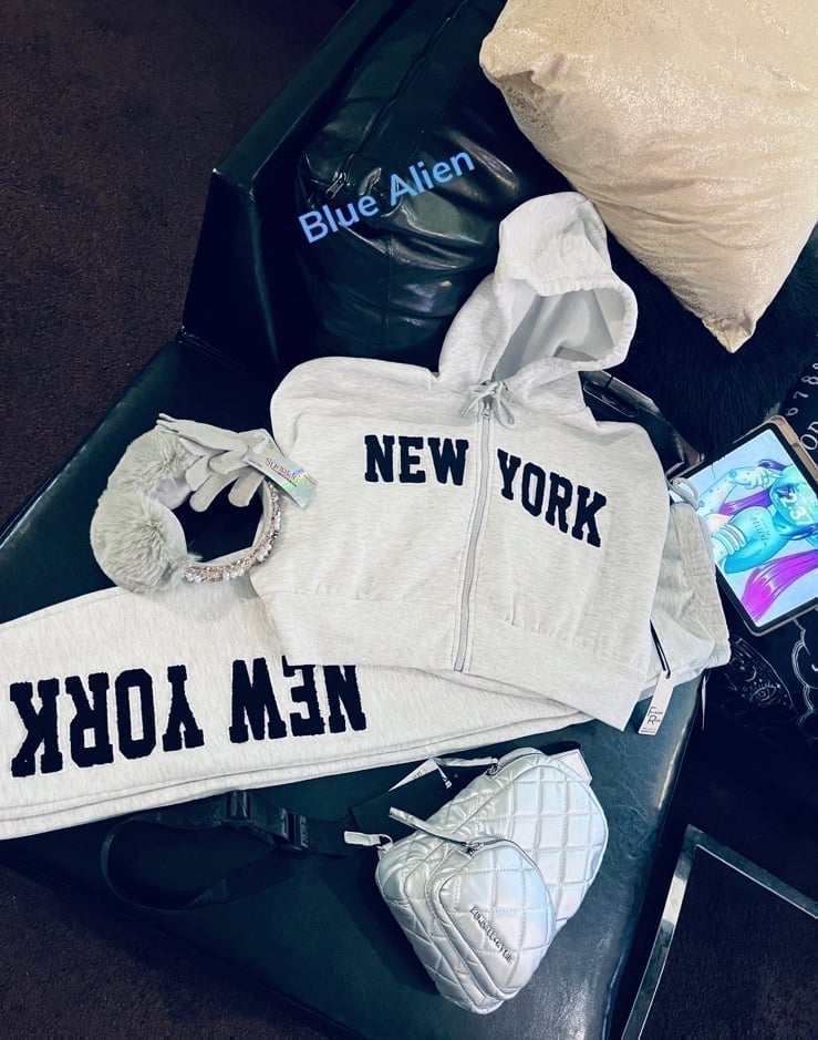 New York Print Jogger by Faded Rose