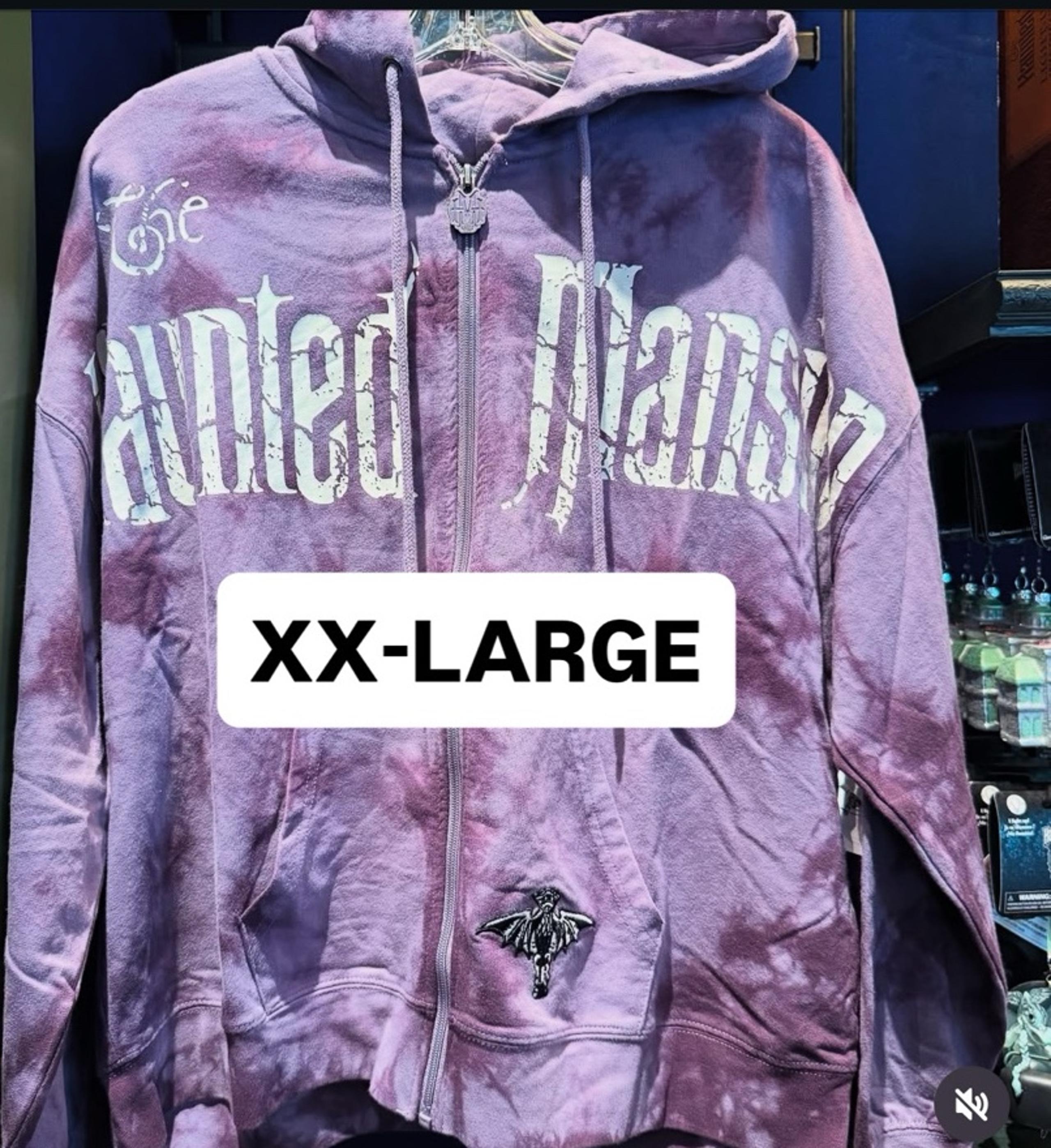 Disney Parks Disneyland New Haunted Mansion Purple Tye Dye Zip Up Hopdie