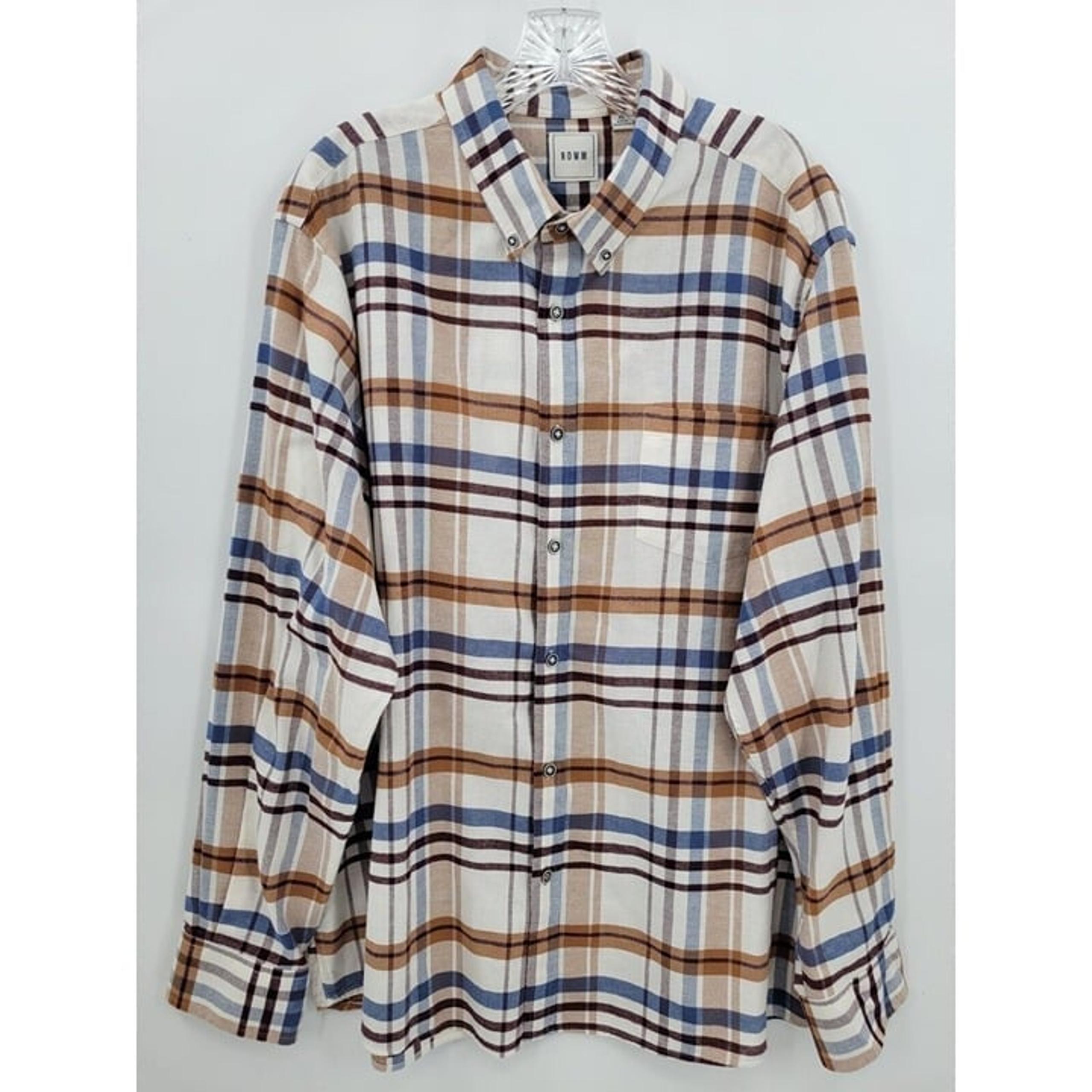 Rowm Beige Multicolor The Lodge Button Down Shirt XL