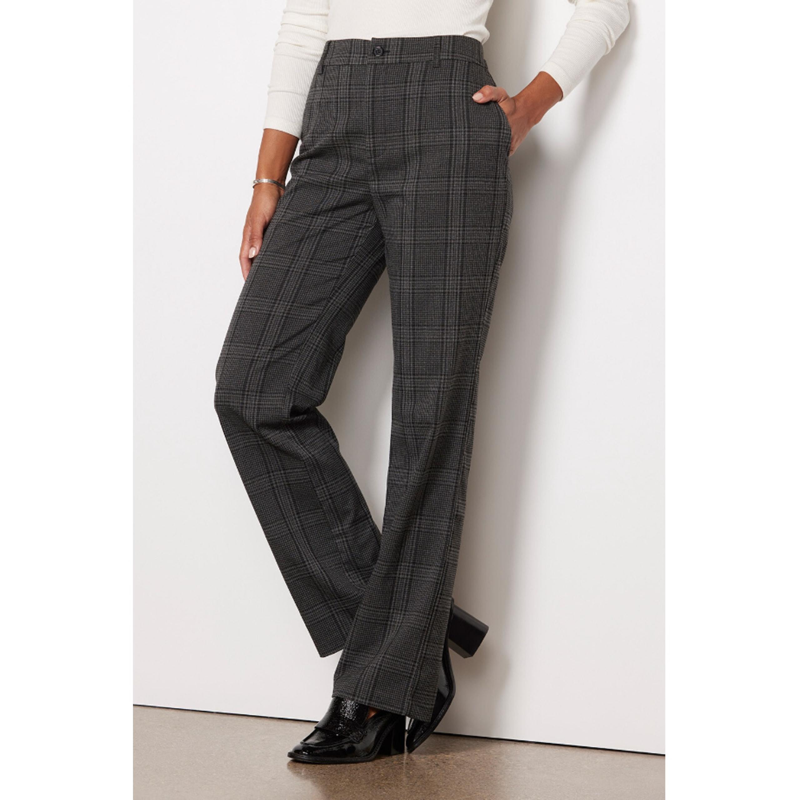 SANCTUARY NWT Evereve Chcarcoal Plaid Soho Trouser Pant // 28