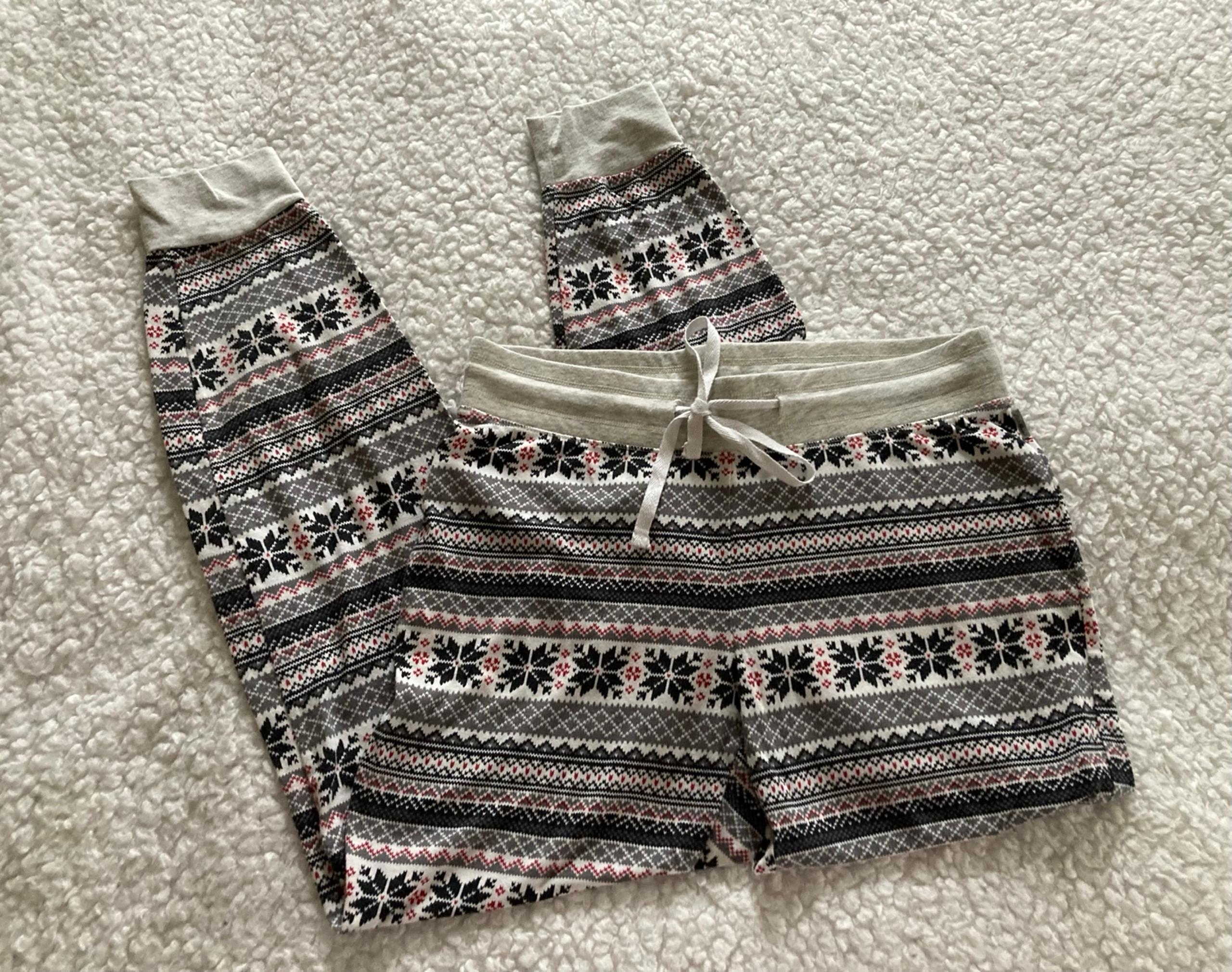 Eddie Bauer sleepwear snowflake jogger pajama  bottoms, women’s size extra small