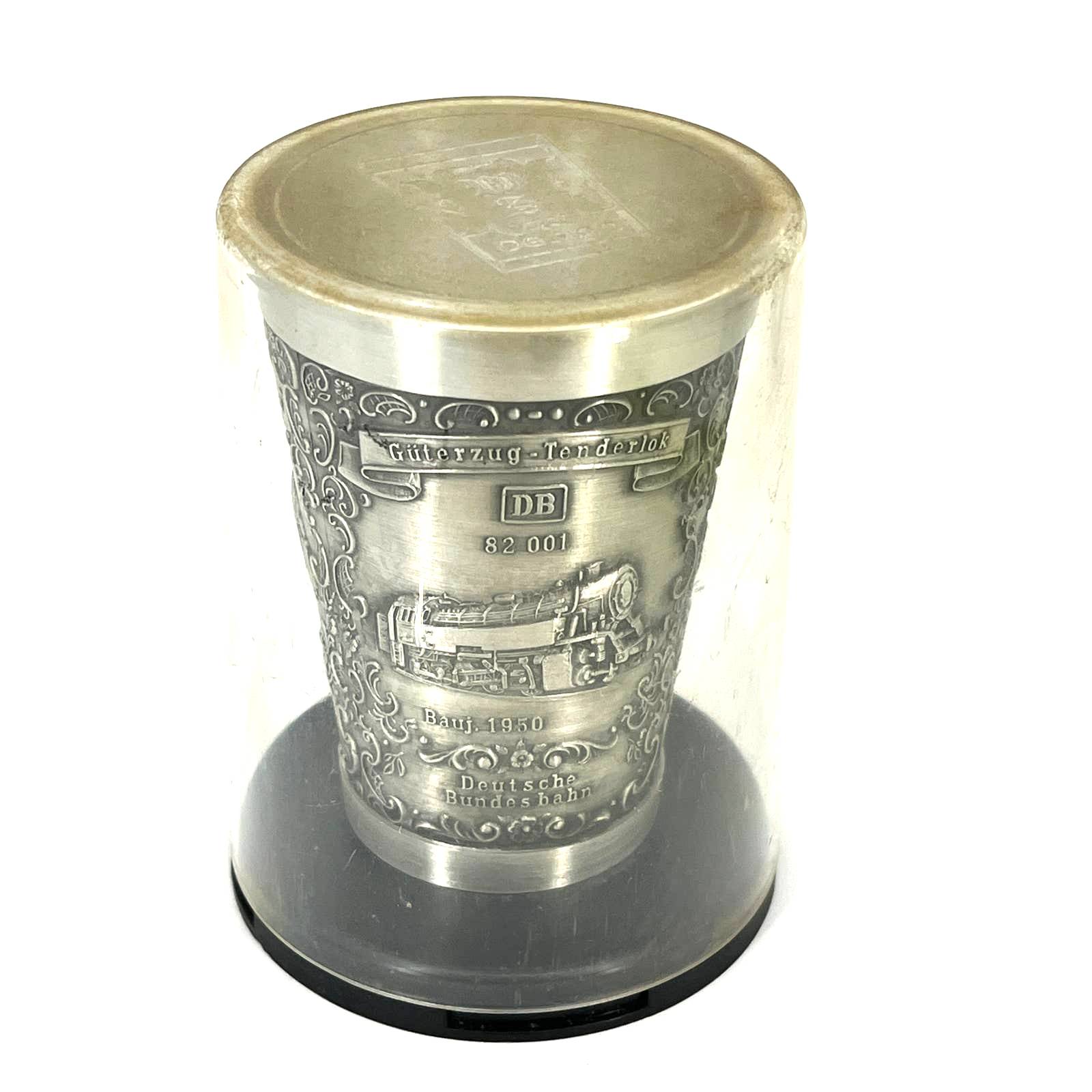 Vintage WS Design Stuttgart German Ornate Pewter Cup Collectible with Case