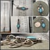 Vintage Sterling Carolyn Pollack Larimar Large Pendant with silver ballbox chain