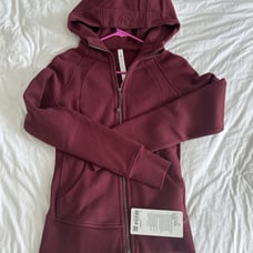 Brand new with tag lululemon Scuba full zip Red merlot Size 4