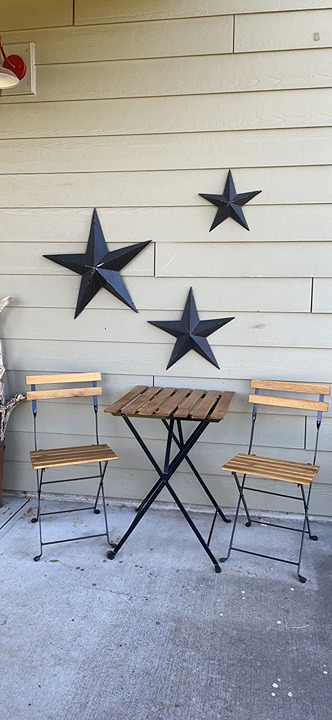 Outdoor Furniture Set Small Patio Table and Folding Chairs for Lawn Balcony