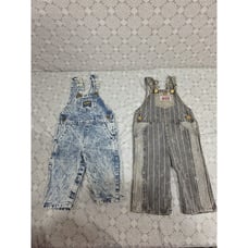 2- Vintage Osh Kosh Bgosh & Liberty Denim Jean Bibs Overalls Coveralls 6/9 12m