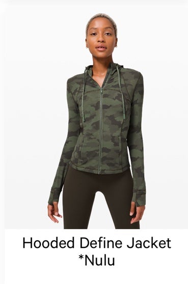 Lululemon Hooded Define Jacket *Nulu Heritage 365 Camo Green Twill Multi Size 4