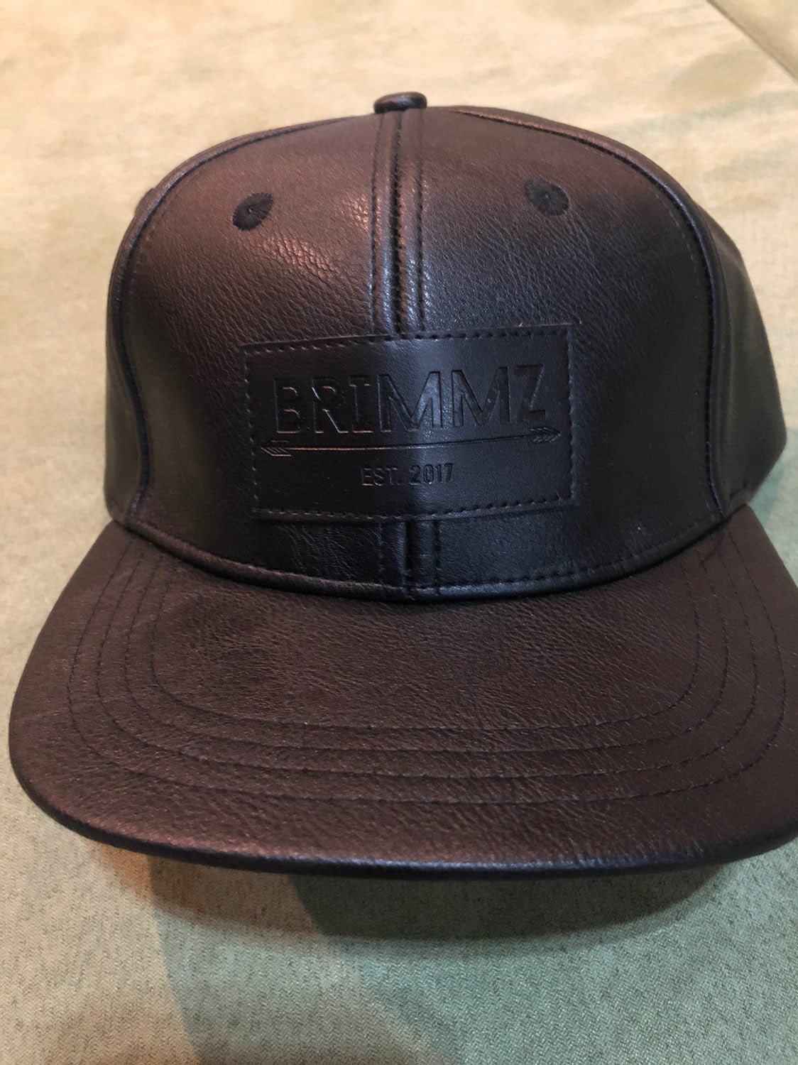 Brimmz child black flame leather hat