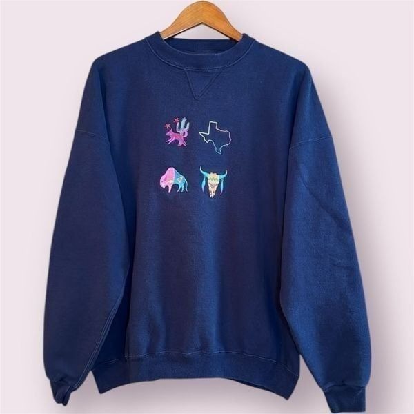 SOFFE Vintage Crewneck Sweatshirt Texas Southwest Embroidered