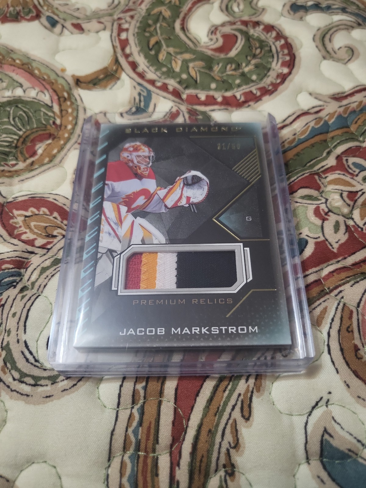 2021-22 Black Diamond Premium Relics #BDBJM Jacob Markstrom Flames 31/50